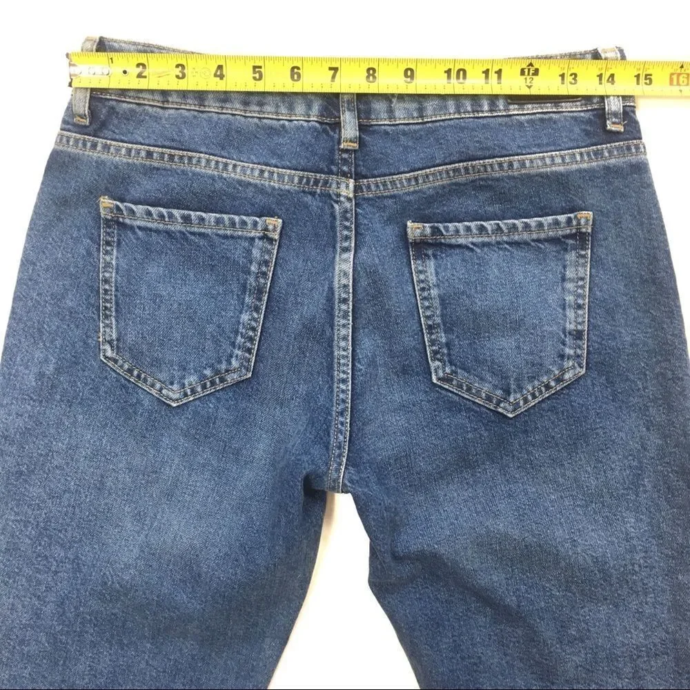 ZARA Basic Z1975 Cigarette Boyfriend Fit Sequin Ankle/Crop Jeans